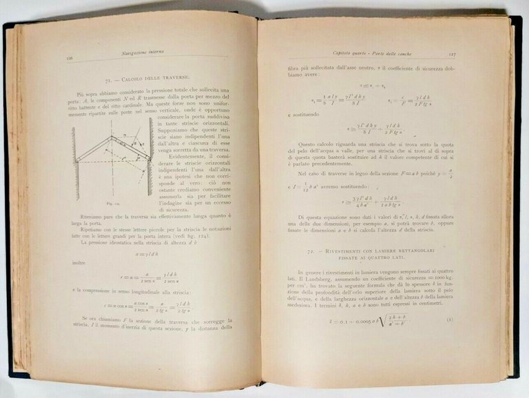 TECNICA DELLA NAVIGAZIONE INTERNA canali di Annibale Pallucchini 1915 libro