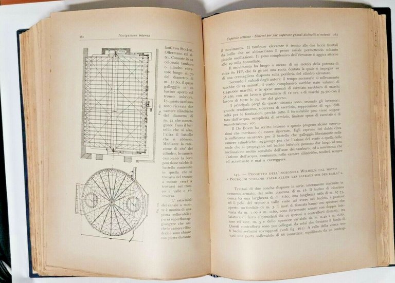 TECNICA DELLA NAVIGAZIONE INTERNA canali di Annibale Pallucchini 1915 libro