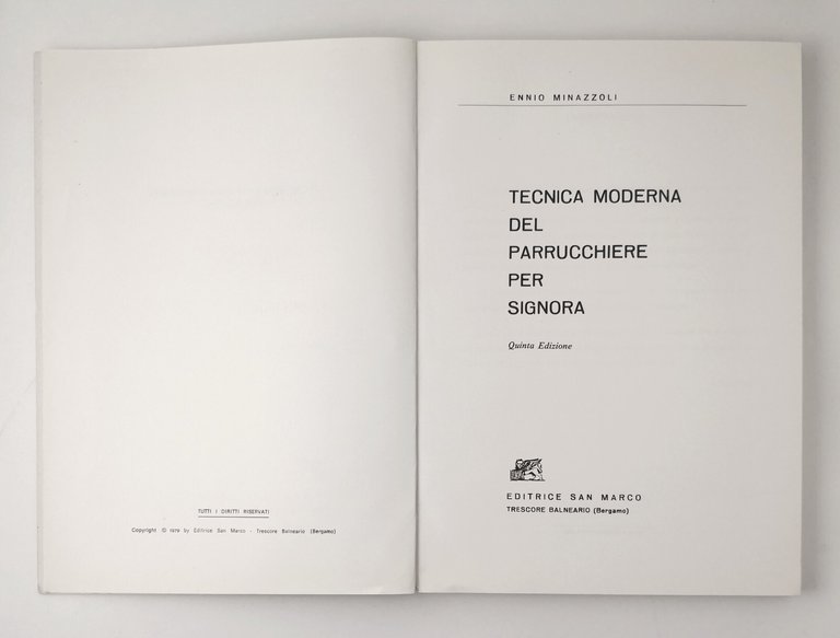 TECNICA MODERNA DEL PARRUCCHIERE PER SIGNORA di Ennio Minazzoli 1979 …