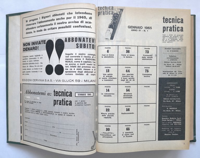 TECNICA PRATICA annata completa 1965 12 numeri Edizioni Cervinia libro …