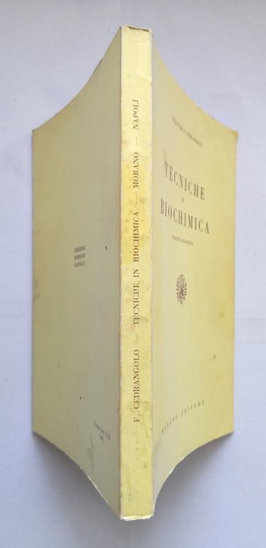TECNICHE IN BIOCHIMICA di Francesco Cedrangolo 1972 Morano libro