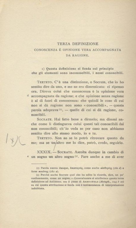 TEETETO di Platone 1931 Laterza copia per correttori di bozze …
