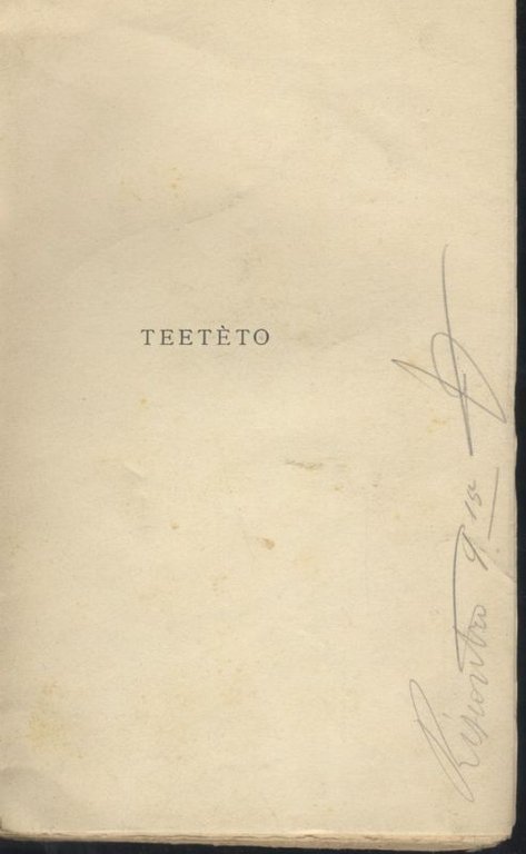 TEETETO di Platone 1931 Laterza copia per correttori di bozze …