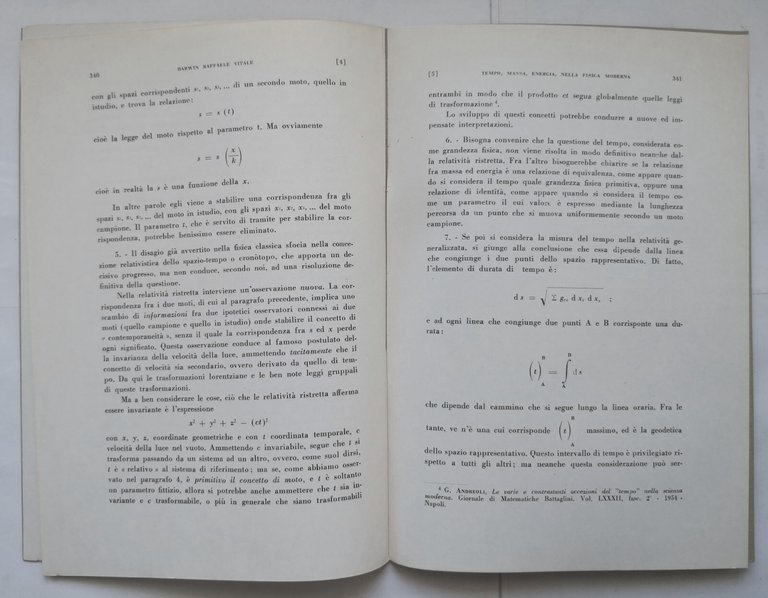 TEMPO MASSA ENERGIA NELLA FISICA MODERNA di Raffaele Vitale 1961 …