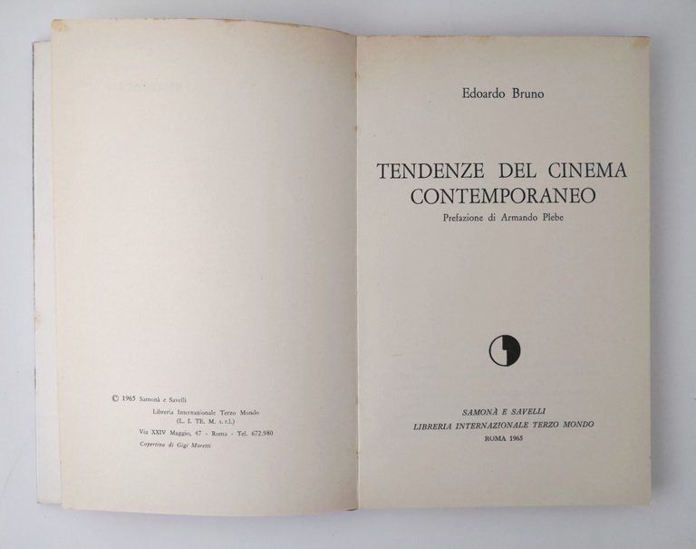 TENDENZE DEL CINEMA CONTEMPORANEO di Edoardo Bruno 1965 Samonà e …