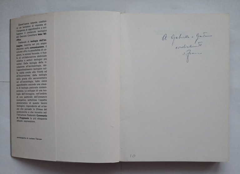 TEOLOGIA DELL'IMMAGINE prospettive di Francesco Cacucci 1971 Autografo Libeo