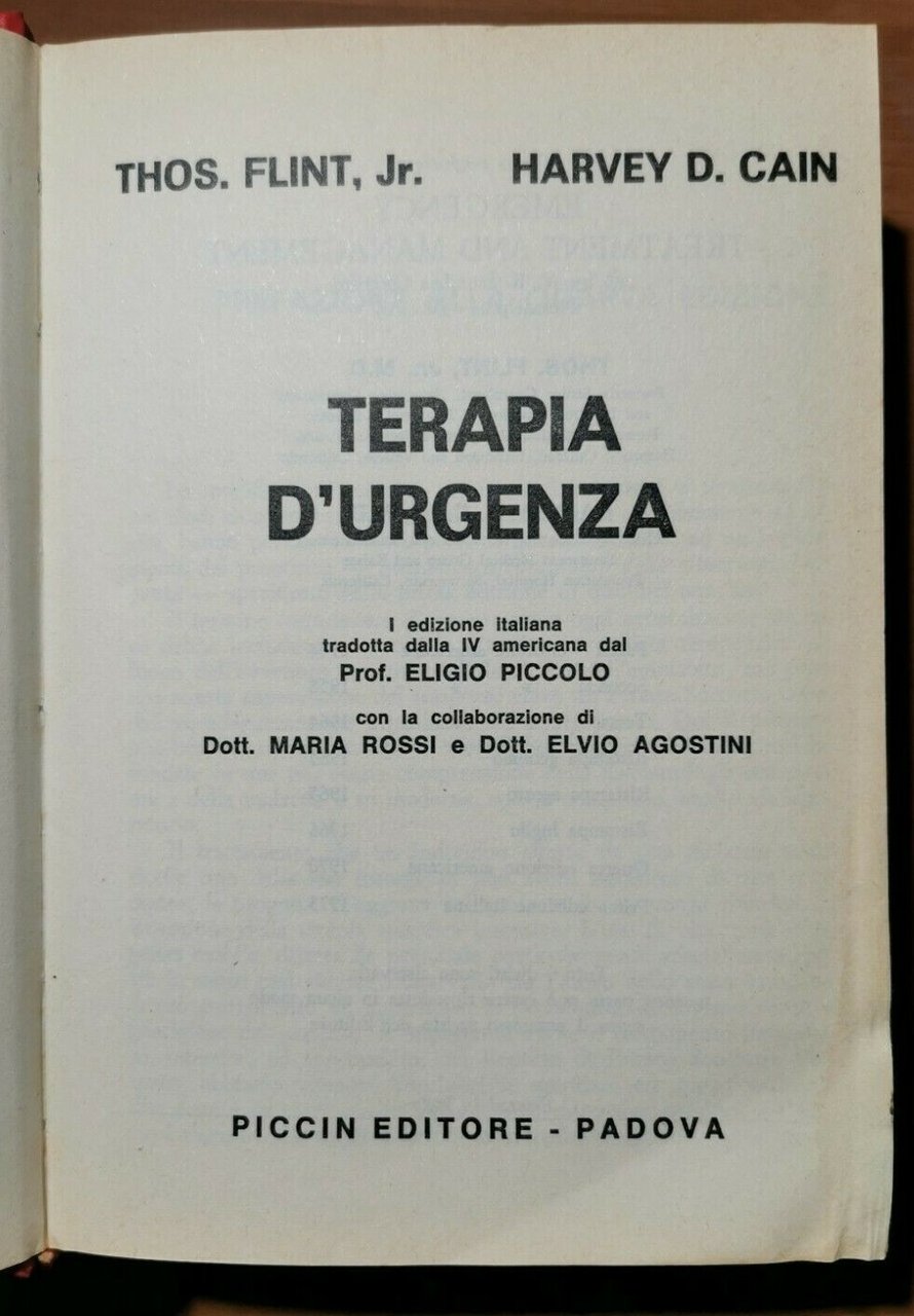 TERAPIA D’URGENZA di T Flint Jr e D Cain 1973 …