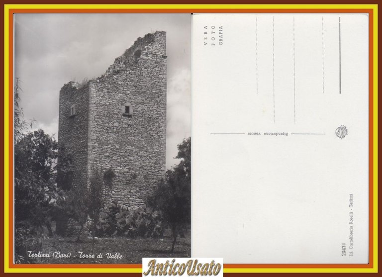 TERLIZZI TORRE DI VALLE Cartolina Non Viaggiata anni '50 Bari …