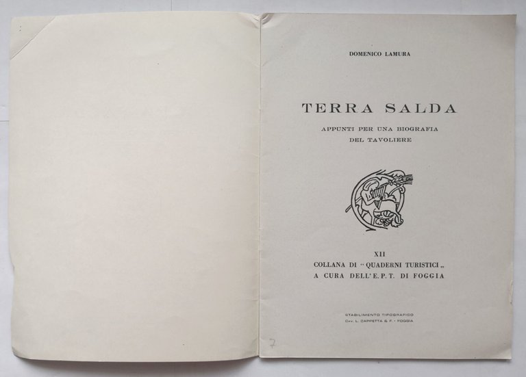 TERRA SALDA di Domenico Lamura 1964 appunti per biografia del …