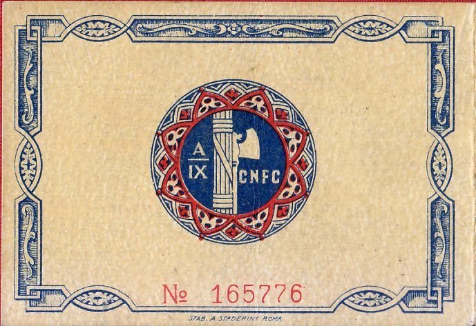 TESSERA 1931 Federazione Nazionale Fascista del Commercio Originale Vintage
