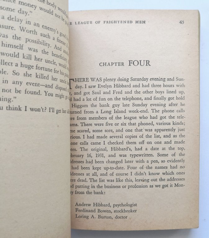 THE LEAGUE OF FRIGHTENED MEN di Rex Stout 1935 Avon …