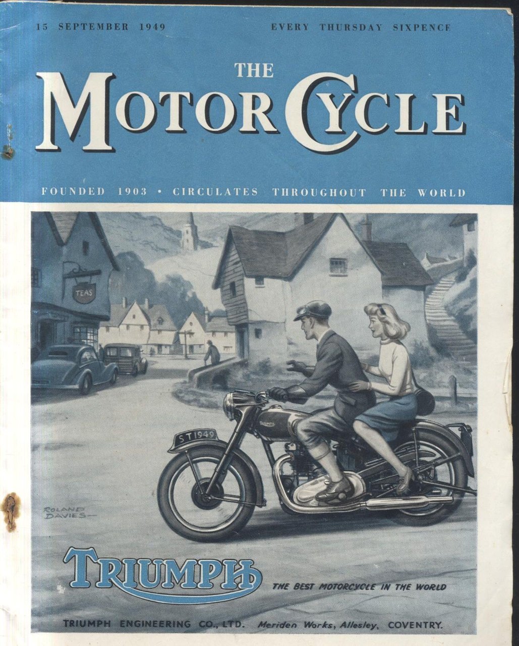 The Motorcycle 15 september 1949 rivista in inglese Triumph moto …
