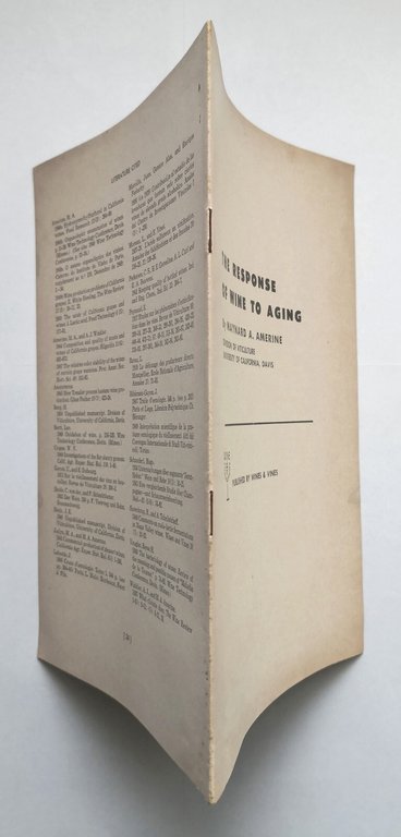 THE RESPONSE OF WINE TO AGING di Maynard Amerine 1950 …