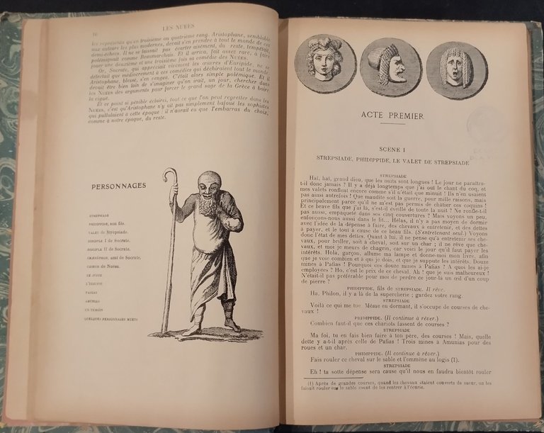 THEATRE COMPLET di Aristophane 1908 Bauche Libro Les Nuees cuepes …