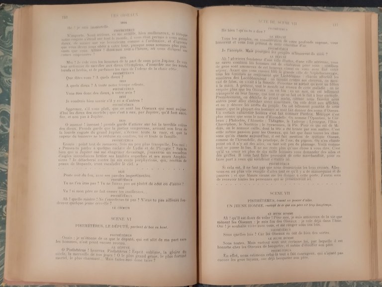 THEATRE COMPLET di Aristophane 1908 Bauche Libro Les Nuees cuepes …