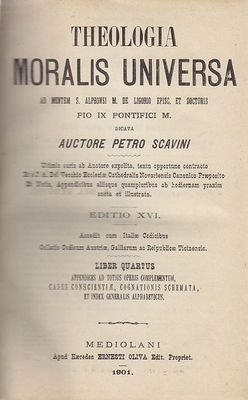 Theologia Moralis Universa Alfonso Maria De Liguori Libro IV Scavini …