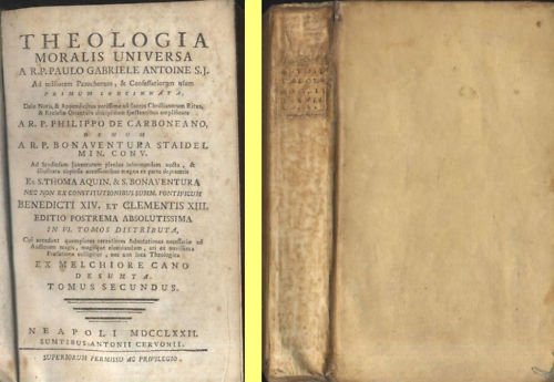 THEOLOGIA MORALIS UNIVERSA volume 2 Di Paulo Gabriele Antoine 1772 …