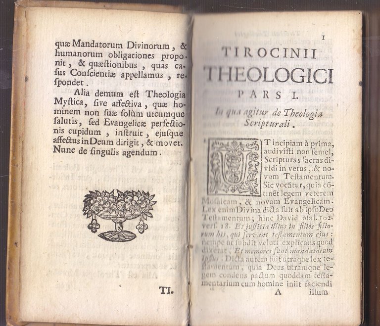 TIROCINIUM THEOLOGICUM Balthassare Francolino 1729 Libro Antico Teologia