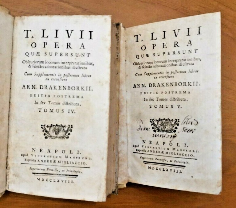 TITI LIVII OPERA quae supersunt 5 volumi 1767 Tito Livio …