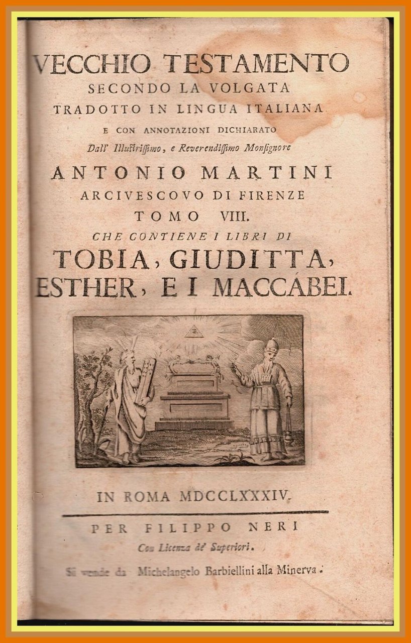 TOBIA GIUDITTA ESTHER E I MACCABEI 1784 Bibbia antica Martini … | Immagine principale