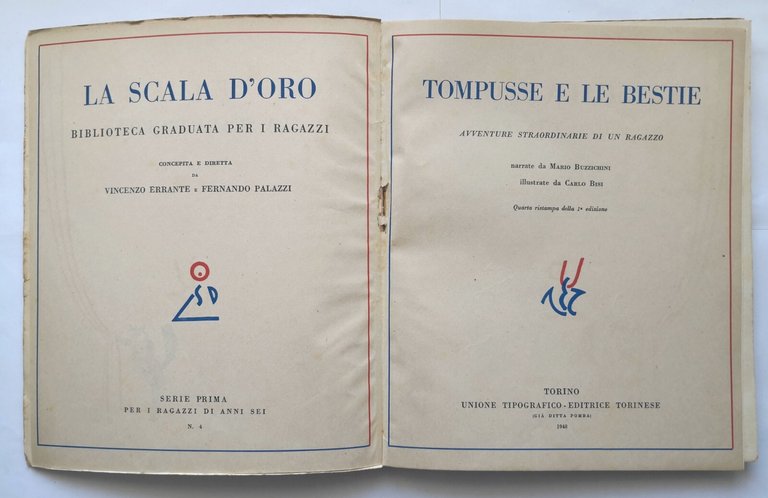 TOMPUSSE E LE BESTIE di Mario Buzzichini 1948 UTET la …