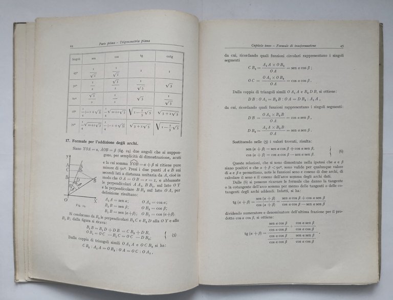 TOPOGRAFIA di Aminto Agostini volume I Trigonometria piana 1959 Hoepli …