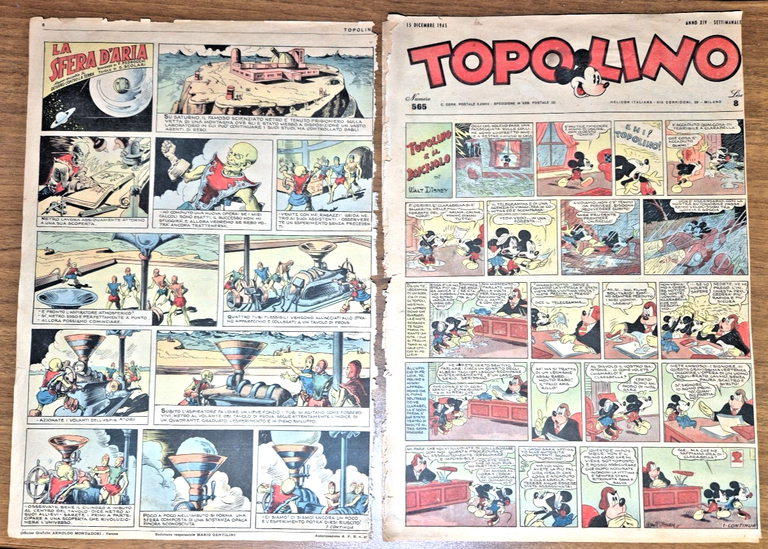 TOPOLINO Giornale numero 565 15 dicembre 1945 ORIGINALE Vintage Helicon | Immagine Gallery 3