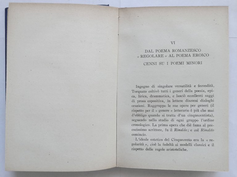 TORQUATO TASSO di Giulio Natali 1943 Tariffi libro biografia