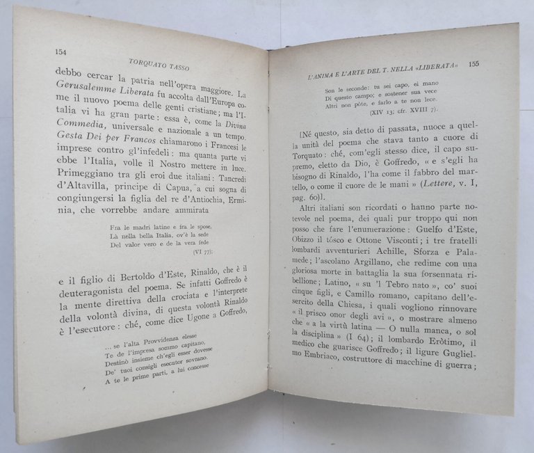 TORQUATO TASSO di Giulio Natali 1943 Tariffi libro biografia