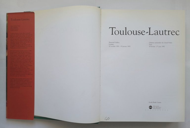 TOULOUSE LAUTREC mostra 1992 Réunion des Musees Nationaux Libro South …