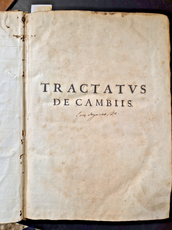 TRACTATUS DE CAMBII di Raffaele De Turri 1641 Calenzanus Genova …