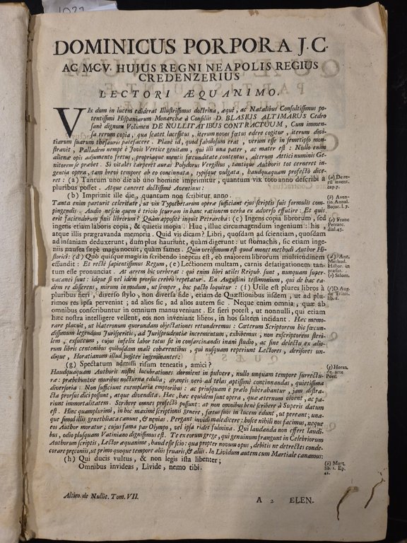 TRACTATUS DE NULLITATIBUS CONTRACTUM TOMO VII di Altimari 1706 libro …