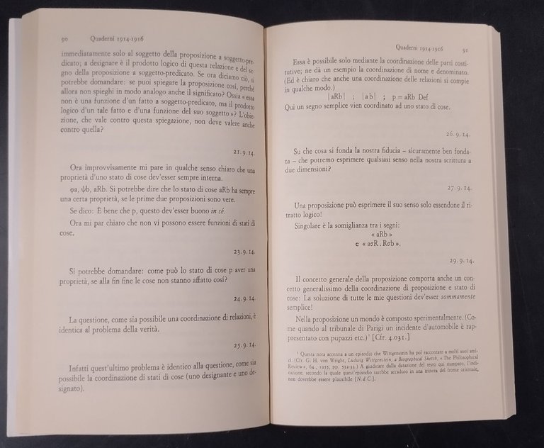 TRACTATUS LOGICO PHILOSOPHICUS E QUADERNI 1914 1916 di Wittgenstein 1968 …
