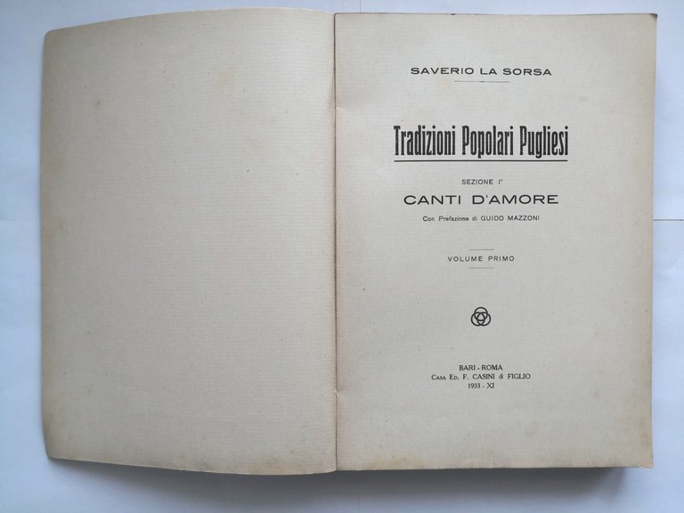 TRADIZIONI POPOLARI PUGLIESI di Saverio La Sorsa Canti D'amore 2 …