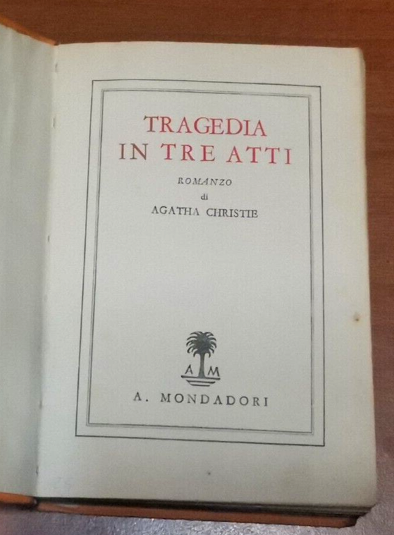 TRAGEDIA IN TRE ATTI di Agatha Christie 1937 Mondadori Libri …