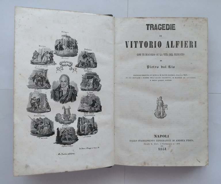 TRAGEDIE di Vittorio Alfieri cura Pietro dal Rio 1851 Andrea …
