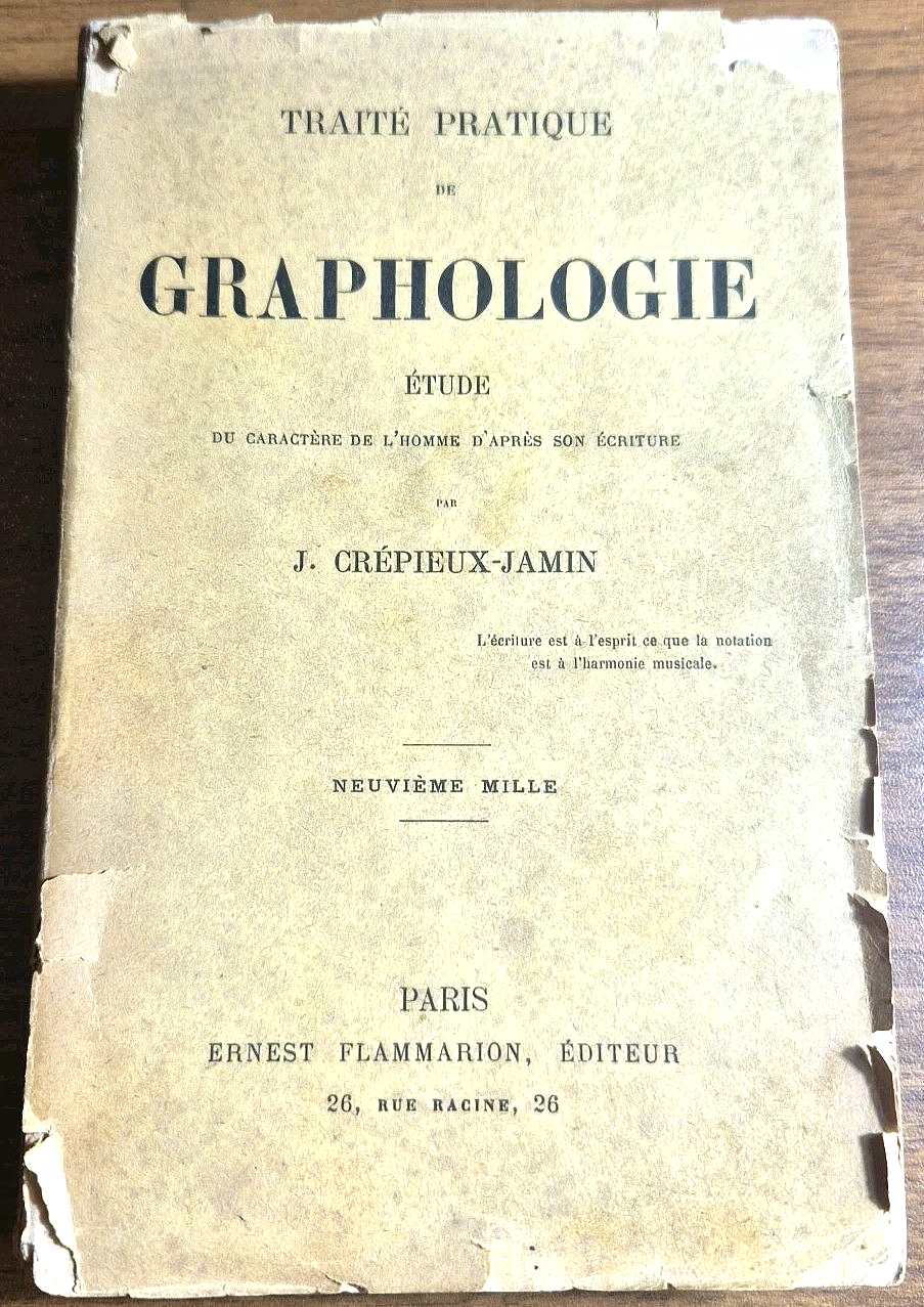 TRAITÈ PRATIQUE DE GRAPHOLOGIE di Crepieux Jamin Libro Flammarion grafologia