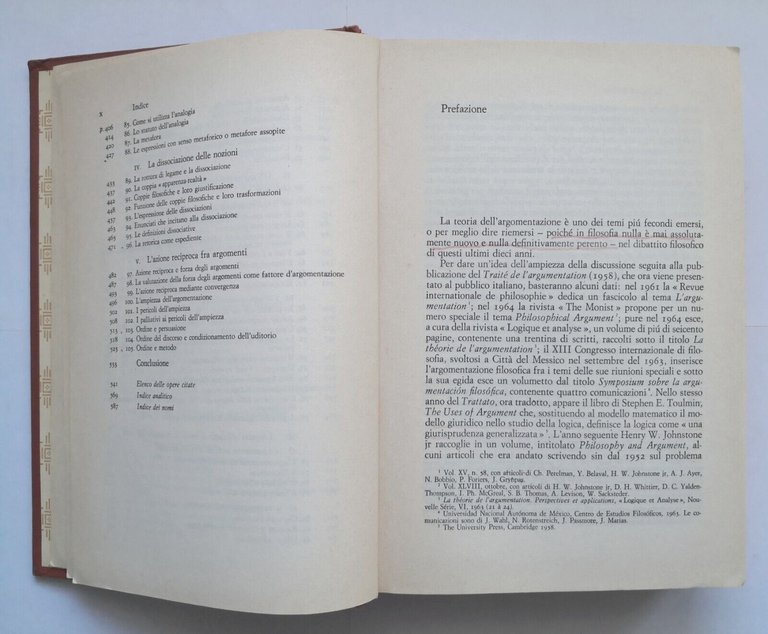 TRATTATO DELL'ARGOMENTAZIONE di Perelman e Olbrechts Tyteca 1989 Einaudi Libro