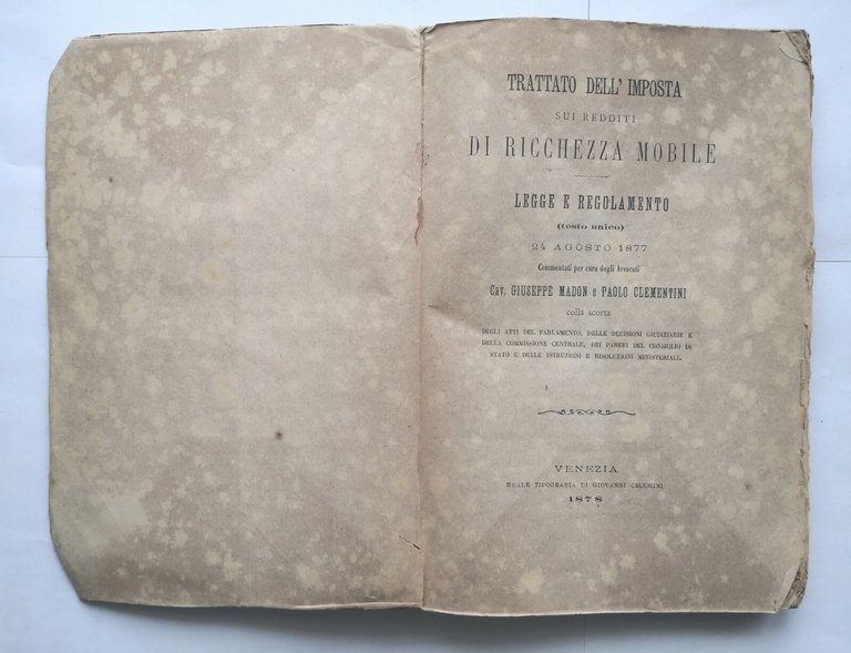 TRATTATO DELL'IMPOSTA SUI REDDITI DI RICCHEZZA MOBILE di Madon e …