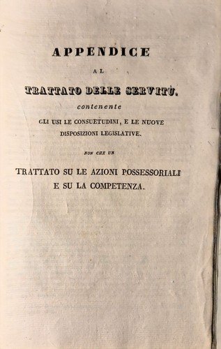 TRATTATO DELLE SERVITÙ di Pardessus 1832 Napoli Libro Antico servizio …