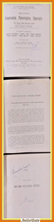 TRATTATO DI ANATOMIA PATOLOGICA SPECIALE 3 Volumi Kaufmann 1925 Vallardi …