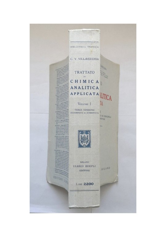 TRATTATO DI CHIMICA ANALITICA APPLICATA Vittorio Villavecchia volume I 1948 … | Immagine Gallery 5