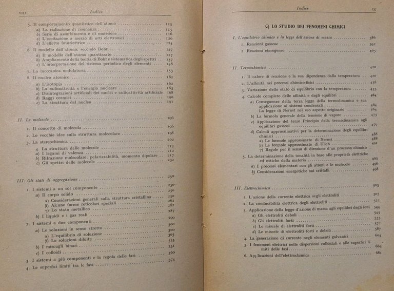 TRATTATO DI CHIMICA FISICA ED ELETTROCHIMICA John Eggert 1945 Hoepli …