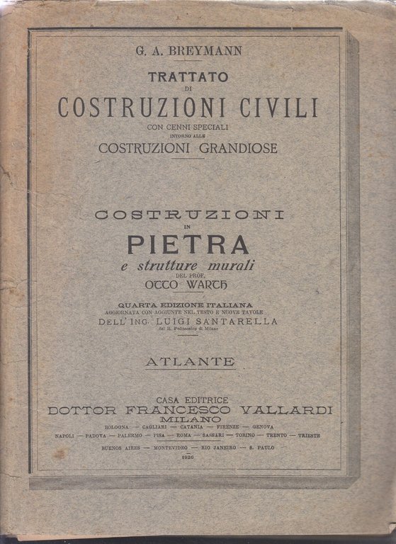 TRATTATO DI COSTRUZIONI CIVILI Breymann 7 volumi 1925 Vallardi libro …
