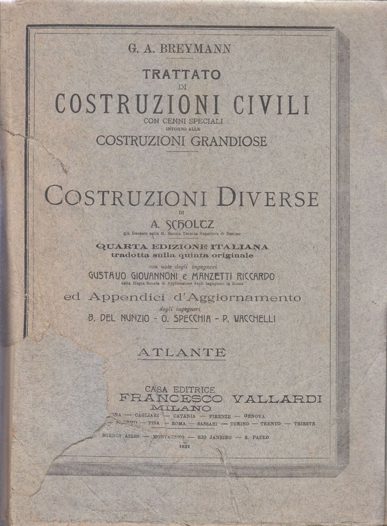 TRATTATO DI COSTRUZIONI CIVILI Breymann 7 volumi 1925 Vallardi libro …