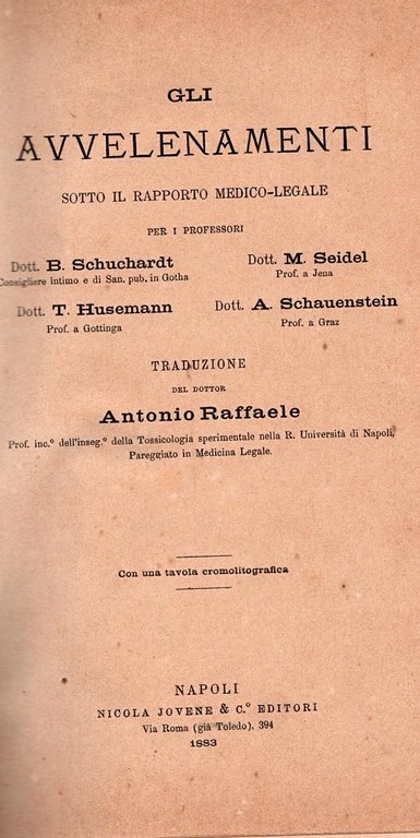 TRATTATO DI MEDICINA LEGALE 4 VOLUMI G Maschka 1889 1893 …