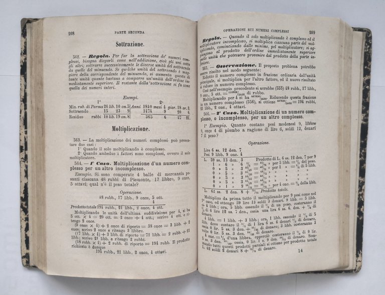 TRATTATO ELEMENTARE DI ARITMETICA teorico pratica 1874 UTET Paravia libro …