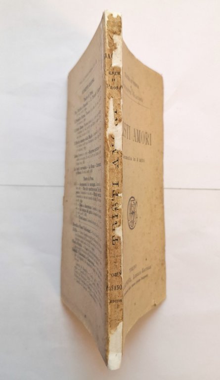 TRISTI AMORI commedia di Giuseppe Giacosa 1890 Casanova libro antico …
