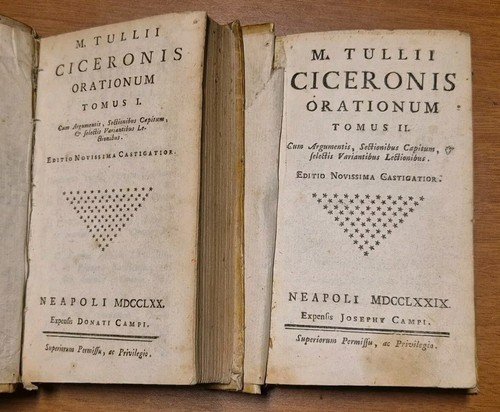 TULLII CICERONIS ORATIONUM 3 volumi Campi 1779 Libro Antico Orazioni …