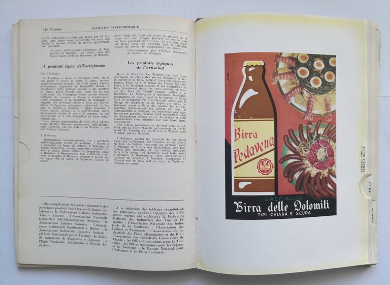 TURISMO GASTRONOMICO 1957 Centro Editoriale Italiano Sviluppo Turismo Libro